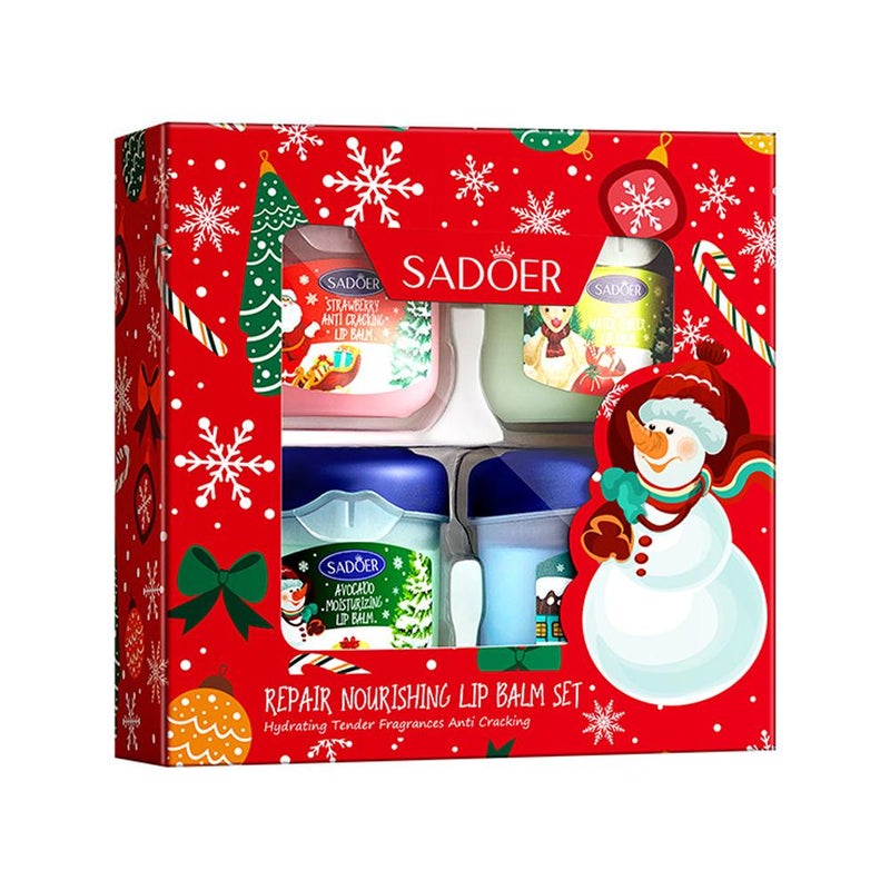 Christmas Repairing and Nourishing Lip Balm Set - Anti-chapped Lip Balm Skincare Christmas Gift Set